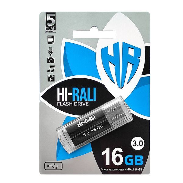 Флеш-накопичувач USB3.0 16GB Hi-Rali Corsair Series Black (HI-16GB3CORBK) HI-16GB3CORBK фото