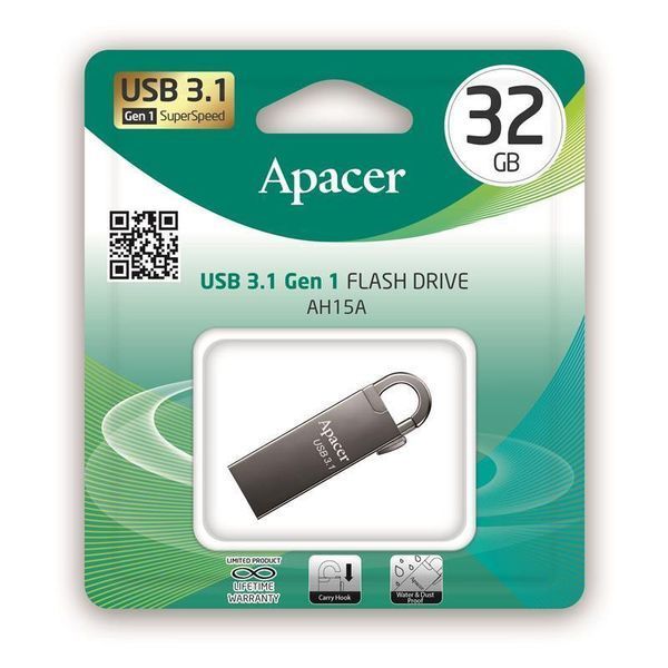 Флеш-накопичувач USB3.1 32GB Apacer AH15A Black (AP32GAH15AA-1) AP32GAH15AA-1 фото