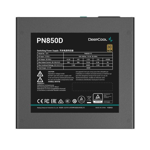 Блок живлення DeepCool PN850D (R-PN850D-FC0B-EU) 850W R-PN850D-FC0B-EU фото