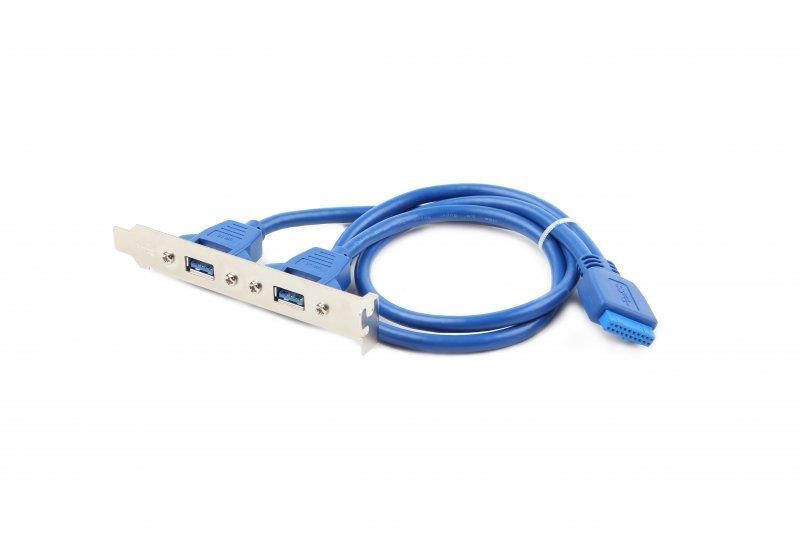 Планка розширення Cablexpert USB - 10-pin (F/M), 0.44 м, синій (CC-USB3-RECEPTACLE) CC-USB3-RECEPTACLE фото