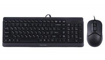 Комплект (клавіатура, миша) A4Tech F1512 Black USB F1512 (Black) фото