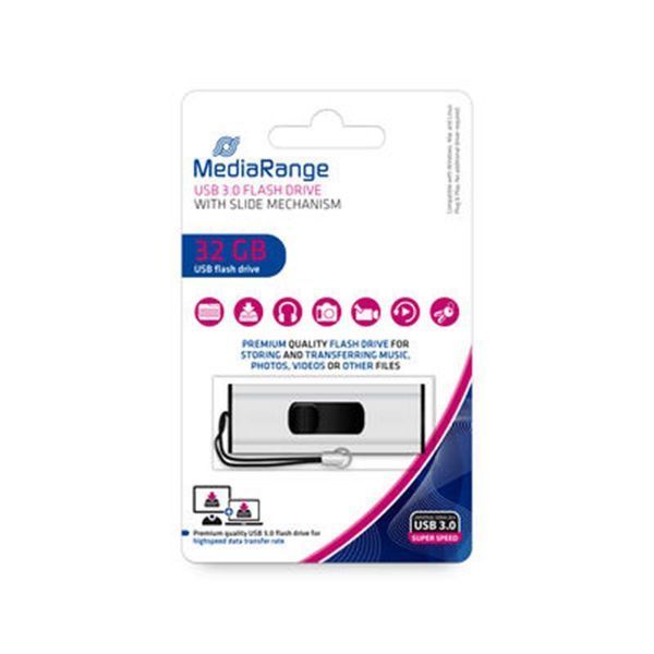 Флеш-накопичувач USB3.0 32GB MediaRange Black/Silver (MR916) MR916 фото