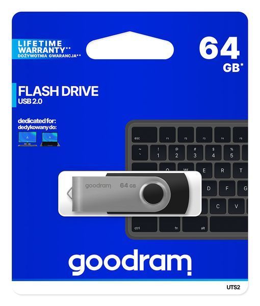 Флеш-накопичувач USB2.0 64GB GOODRAM UTS2 (Twister) Black (UTS2-0640K0R11) UTS2-0640K0R11 фото