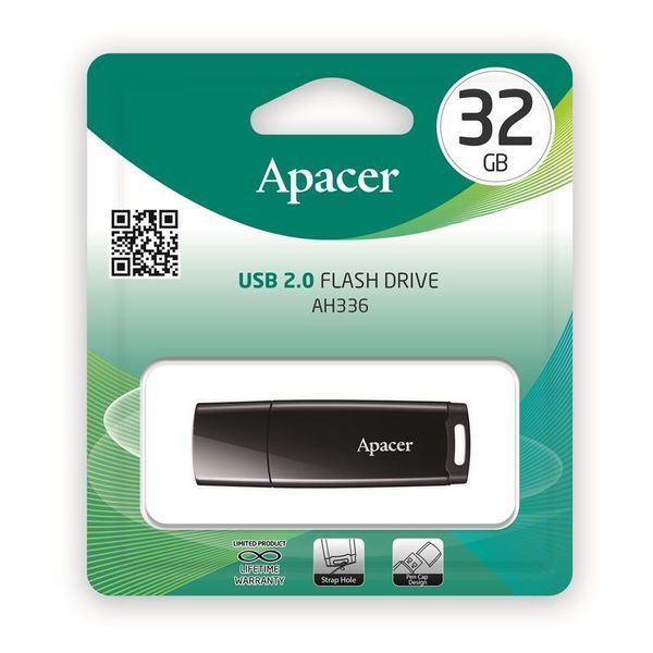 Флеш-накопичувач USB 32GB Apacer AH336 Black (AP32GAH336B-1) AP32GAH336B-1 фото