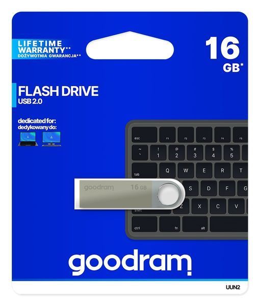 Флеш-накопичувач USB2.0 16GB GOODRAM UUN2 (Unity) Silver (UUN2-0160S0R11) UUN2-0160S0R11 фото